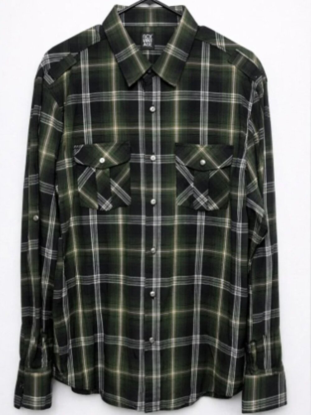 Vintage Black and Green Checkered Shirt